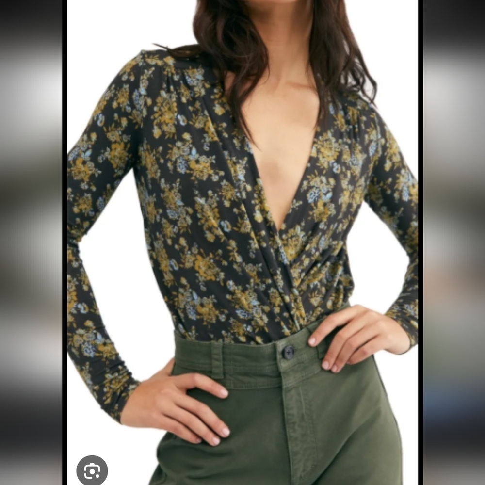 Free People Bodysuit Women's XS Floral Night Combo